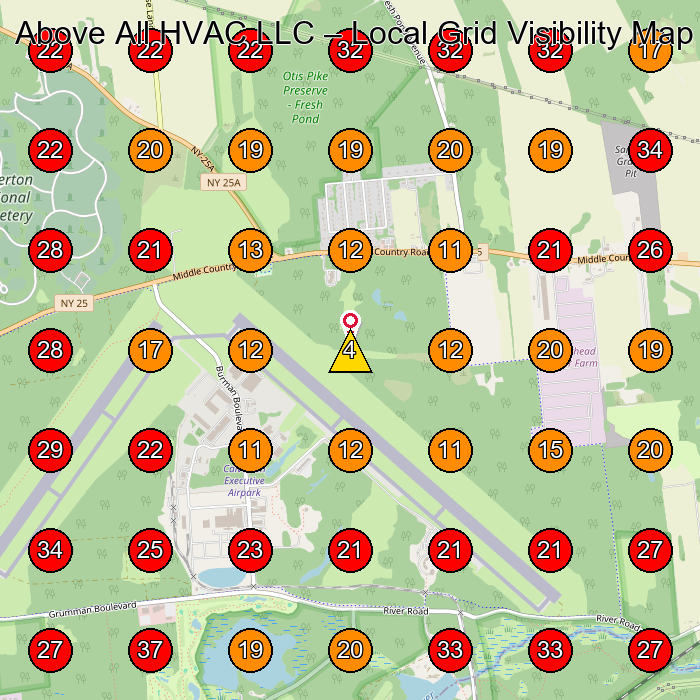 Above All HVAC LLC GeoGrid visibility map for Hvac Contractor in None